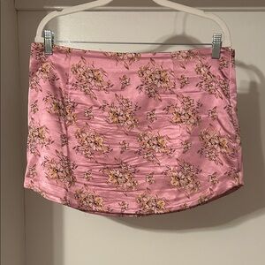 Free People Pink Floral Mini Skirt